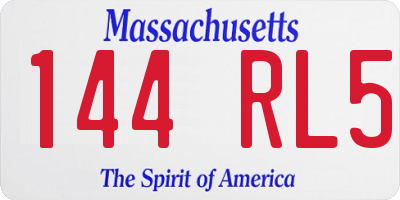 MA license plate 144RL5