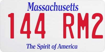 MA license plate 144RM2