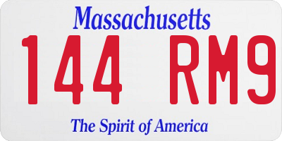 MA license plate 144RM9