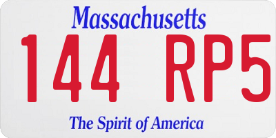 MA license plate 144RP5