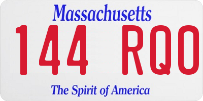 MA license plate 144RQ0