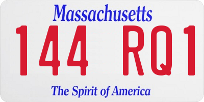MA license plate 144RQ1