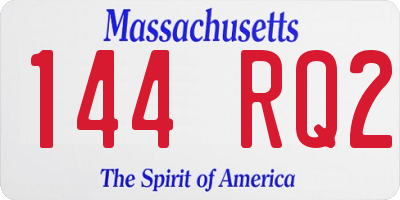 MA license plate 144RQ2