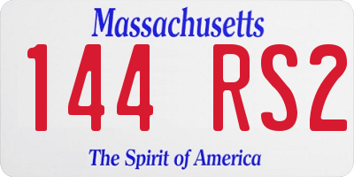 MA license plate 144RS2