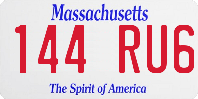 MA license plate 144RU6