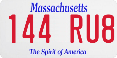 MA license plate 144RU8