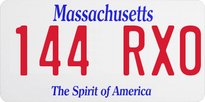 MA license plate 144RX0