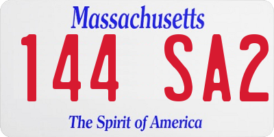MA license plate 144SA2