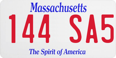 MA license plate 144SA5