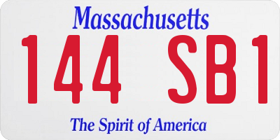 MA license plate 144SB1