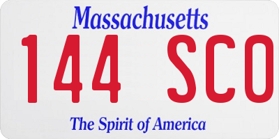 MA license plate 144SC0