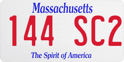 MA license plate 144SC2