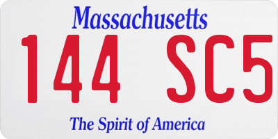 MA license plate 144SC5