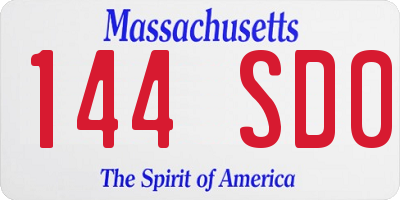 MA license plate 144SD0