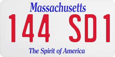 MA license plate 144SD1