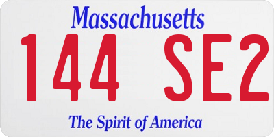 MA license plate 144SE2