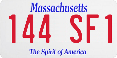 MA license plate 144SF1