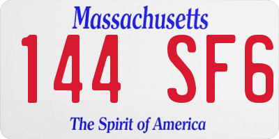 MA license plate 144SF6