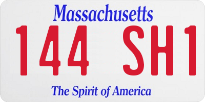 MA license plate 144SH1