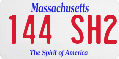 MA license plate 144SH2