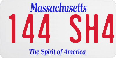 MA license plate 144SH4