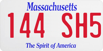 MA license plate 144SH5