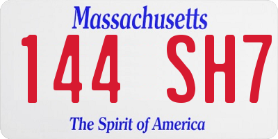 MA license plate 144SH7