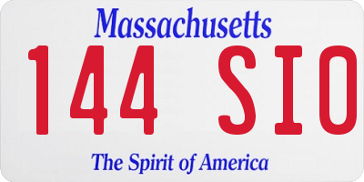 MA license plate 144SI0