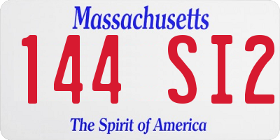 MA license plate 144SI2