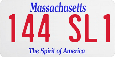 MA license plate 144SL1
