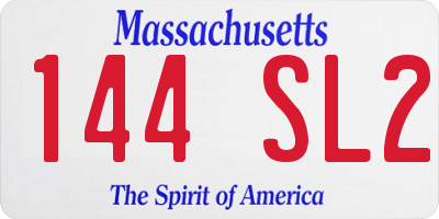 MA license plate 144SL2
