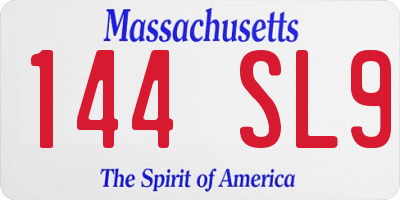 MA license plate 144SL9