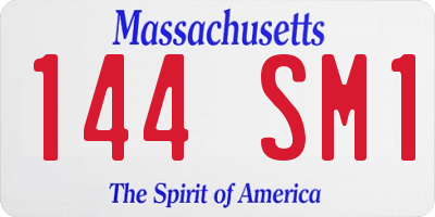 MA license plate 144SM1