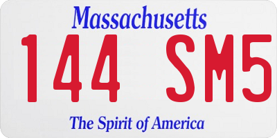 MA license plate 144SM5