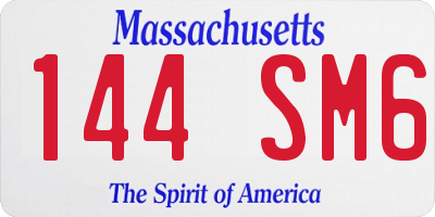 MA license plate 144SM6
