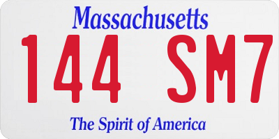 MA license plate 144SM7