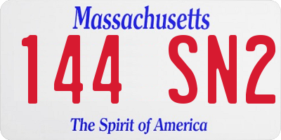 MA license plate 144SN2