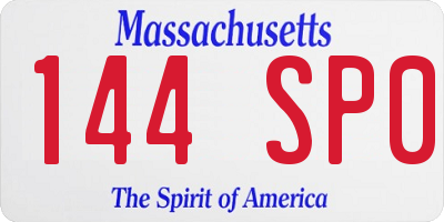 MA license plate 144SP0