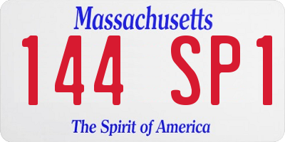 MA license plate 144SP1
