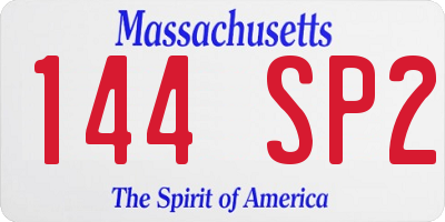 MA license plate 144SP2