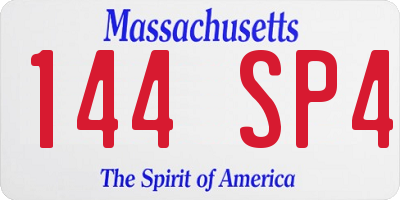 MA license plate 144SP4