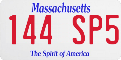MA license plate 144SP5