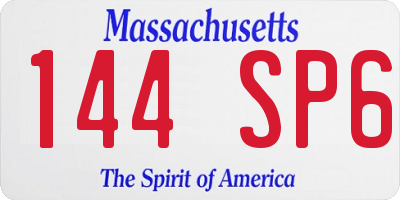 MA license plate 144SP6