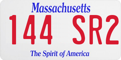 MA license plate 144SR2