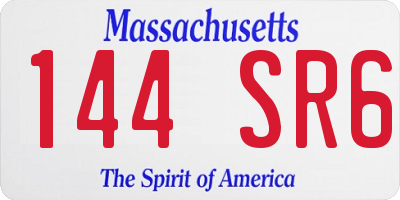 MA license plate 144SR6