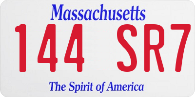 MA license plate 144SR7