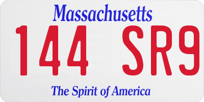 MA license plate 144SR9