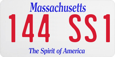 MA license plate 144SS1