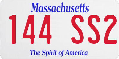 MA license plate 144SS2