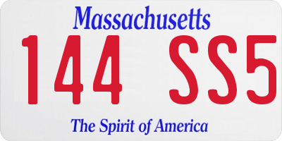 MA license plate 144SS5